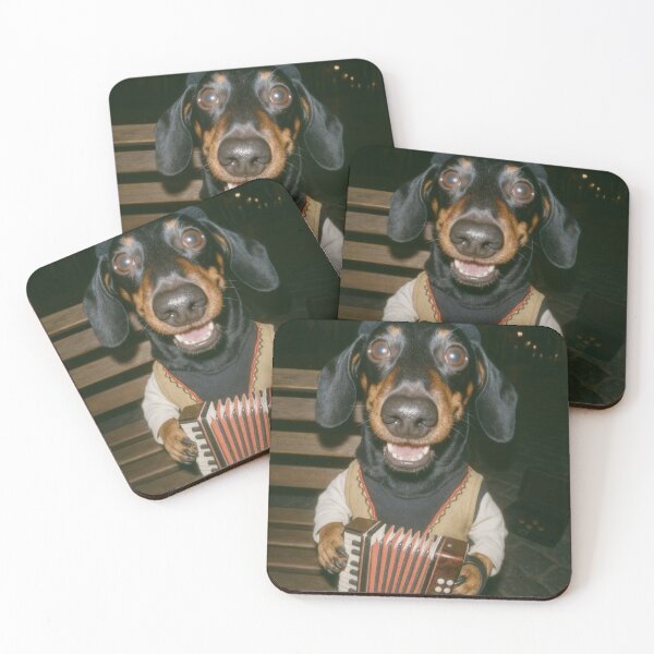 Item preview, Dachshund Accordion Player Selfie Street Photo designed and sold by Flying Doggo.