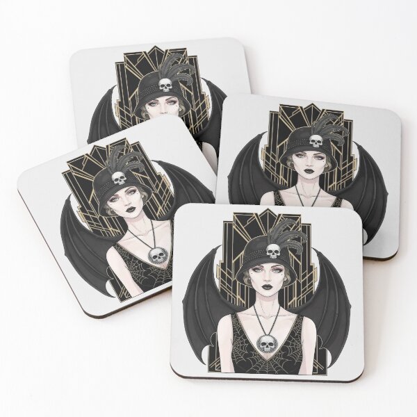 Item preview, Gothic Flapper Girl  Halloween Art Deco designed and sold by Shoot-The-Moon.