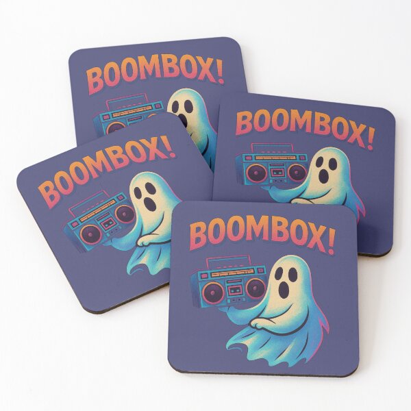 Item preview, Funny Retro Ghost with Boombox – 80s Halloween Design designed and sold by MythoWorldddd.