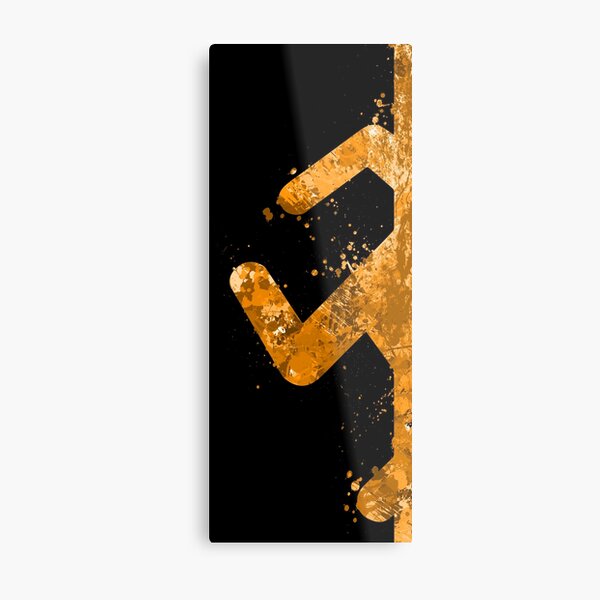 Portal - Orange Half Metal Print