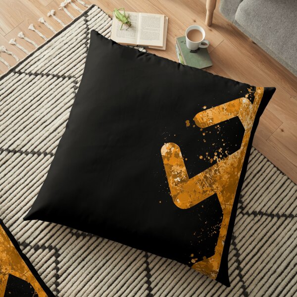 Portal - Orange Half Floor Pillow