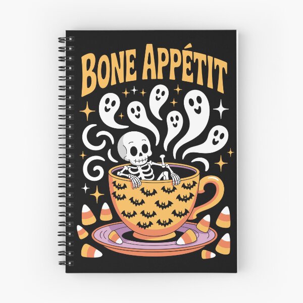 Item preview, Bone-a-fide Tea-Time: A whimsical Halloween scene where a skeleton luxuriates in a massive teacup designed and sold by Grang Art Artistic Designs.