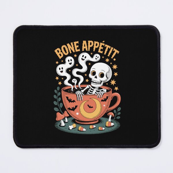 Item preview, Boney Brew: A whimsical Halloween scene where a skeleton luxuriates in a massive teacup designed and sold by Grang Art Artistic Designs.