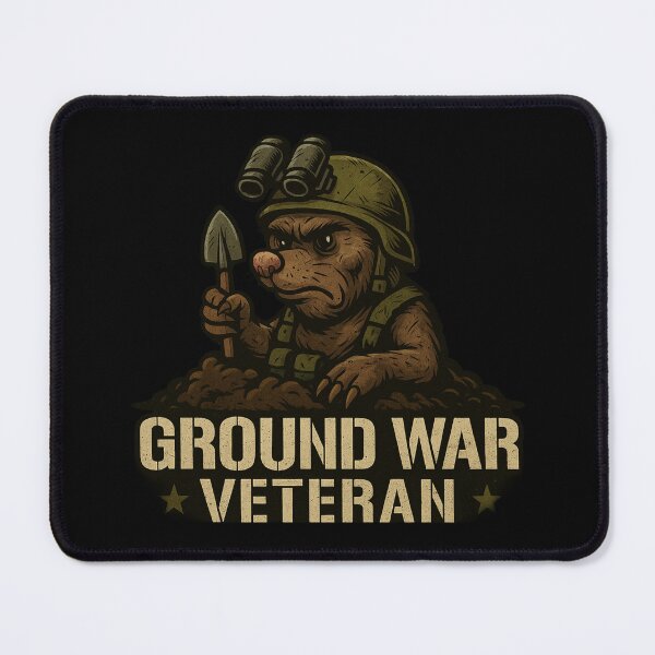 Item preview, Ground War Veteran – Gritty Lawncare Mole T-Shirt Design designed and sold by getpressedshirt.