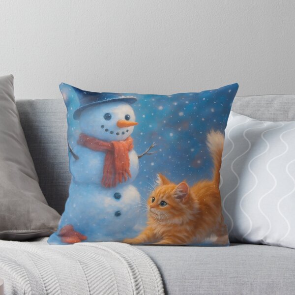 Item preview, Snowy Friends Kitten and Snowman designed and sold by BreezyDawnDesigns.