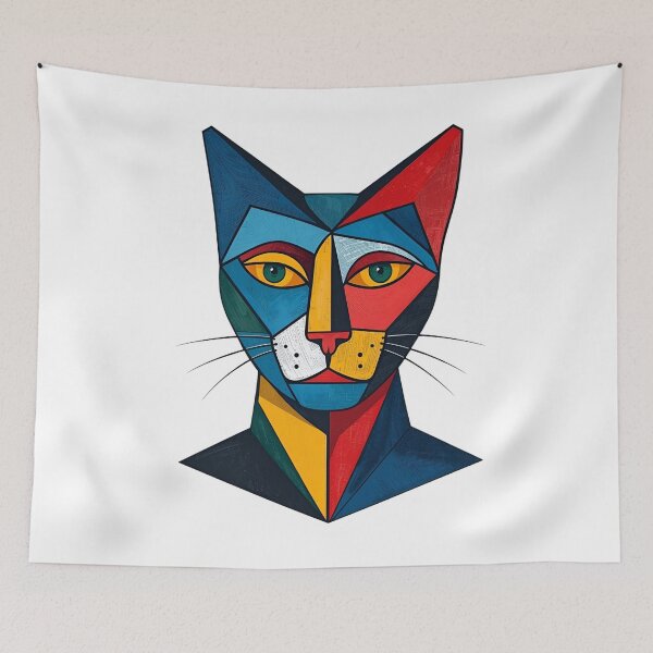 Item preview, Cubist Cat – Picasso Inspired Feline Art designed and sold by BerryVale.