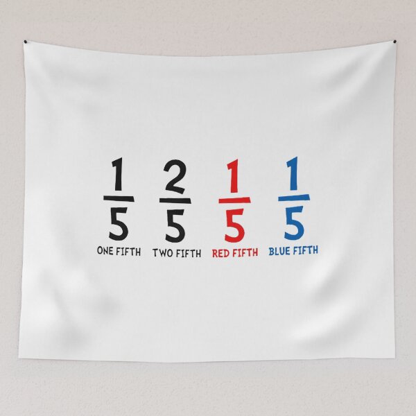 Item preview, One Fifth Two Fifth Red Fifth Blue Fifth Math Teacher 		 designed and sold by zhaoyimuteenr.