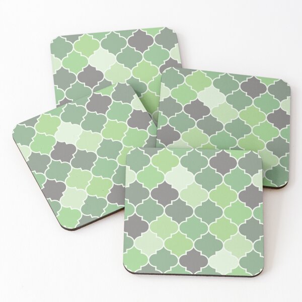 Item preview, Green Moroccan Tiles Quatrefoil Ornate Gothic Design designed and sold by Angela Dow.
