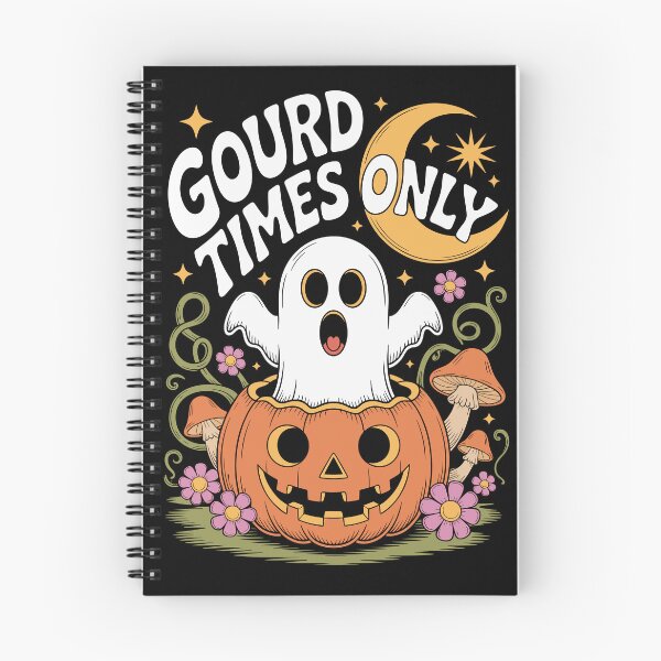 Item preview, The Pumpkin Pal: A retro-style illustration. A cheeky ghost with a wide grin pops out of a carved jack-o'-lantern. For the Halloween festivities. designed and sold by Grang Art Artistic Designs.