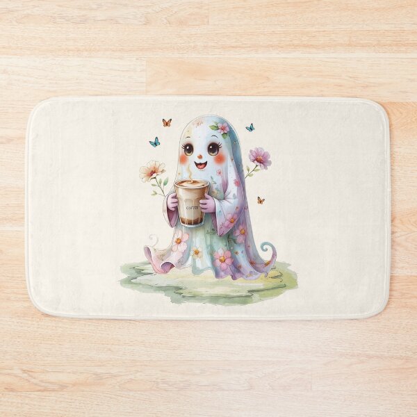 Item preview, Cute Halloween Spooky Season Ghost - BOO with coffee designed and sold by RSDigitalPrintDesign.