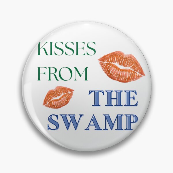 Item preview, Kisses From The Swamp Football Gameday Pin Button designed and sold by Kickoff Buttons.