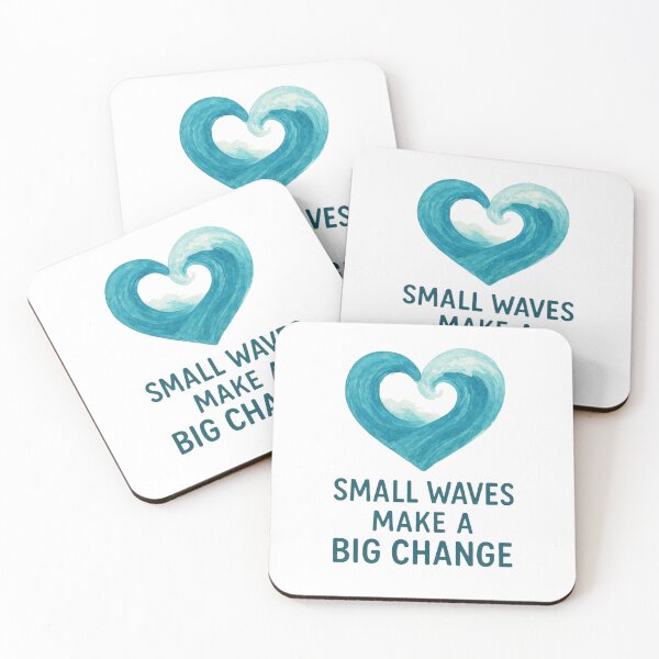 Item preview, Small Waves Make a Big Change – Watercolor Wave Heart designed and sold by VeroChaos.