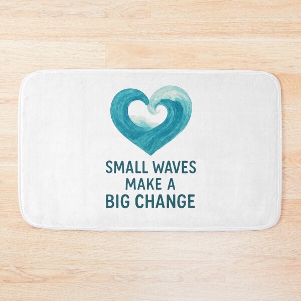 Item preview, Small Waves Make a Big Change – Watercolor Wave Heart designed and sold by VeroChaos.