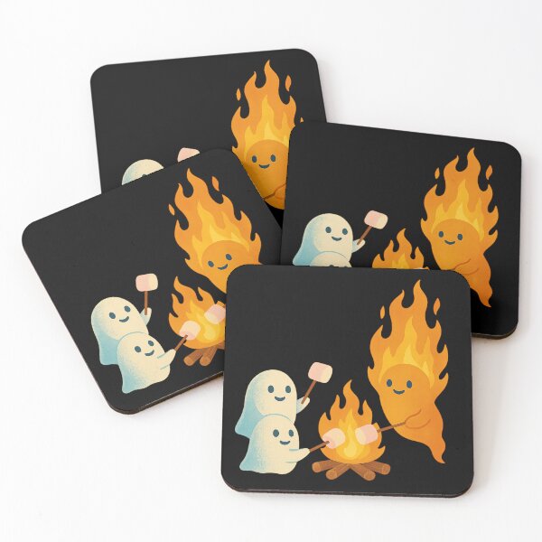 Item preview, Cute Ghosts Roasting Marshmallows with Fire Spirit Funny Spooky Campfire designed and sold by POD DYNASTY.