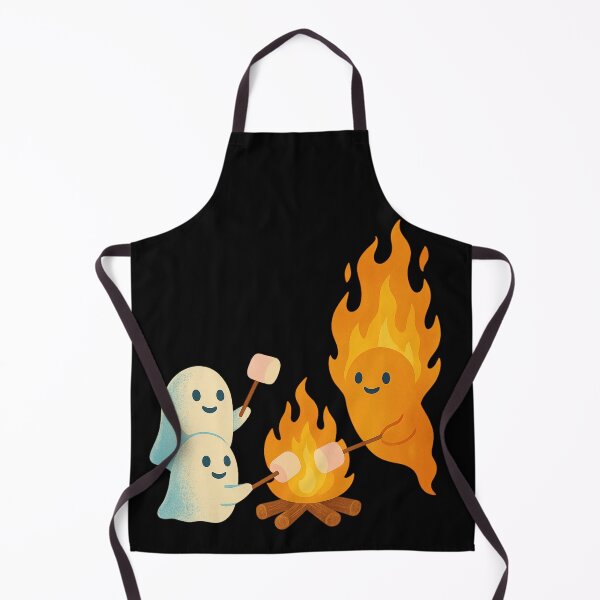 Item preview, Cute Ghosts Roasting Marshmallows with Fire Spirit Funny Spooky Campfire designed and sold by POD DYNASTY | Original Print On Demand T-Shirt Graphics.