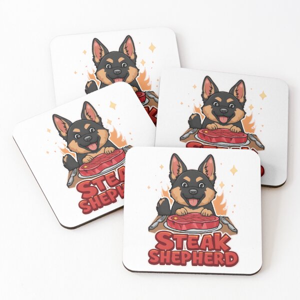 Item preview, Steak Shepherd – Cute Kawaii German Shepherd Eating Steak Pun Design designed and sold by Snackwear Apparel.