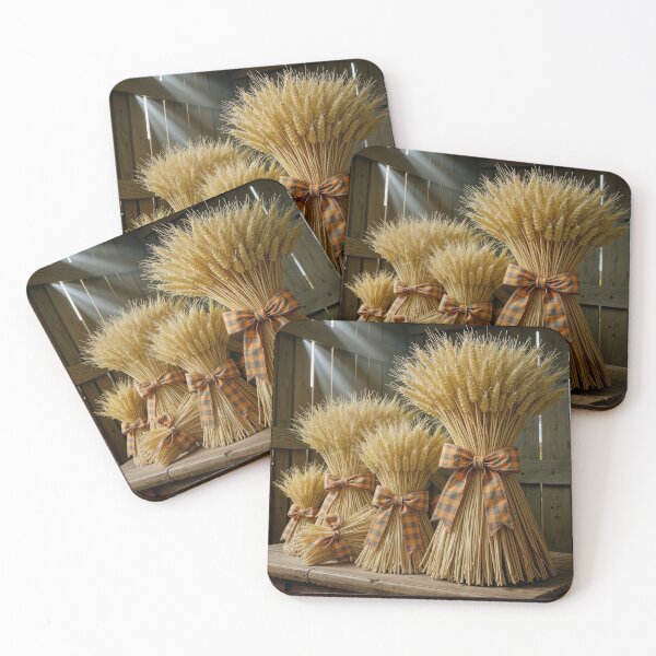 Item preview, Wheat Harvest Tied In Plaid Ribbon designed and sold by Maria Dryfhout.