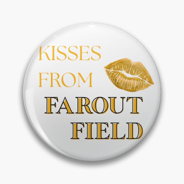 Item preview, Kisses From Farout Field Football Gameday Pin Button designed and sold by Kickoff Buttons.