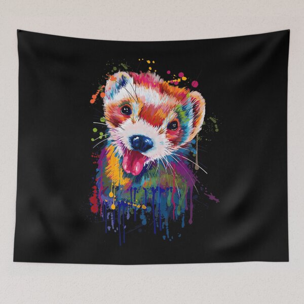 Item preview, Ferret Face Graphics Hand Drawn Splash Art Ferret Pet Lover 		 designed and sold by lendermeisia.