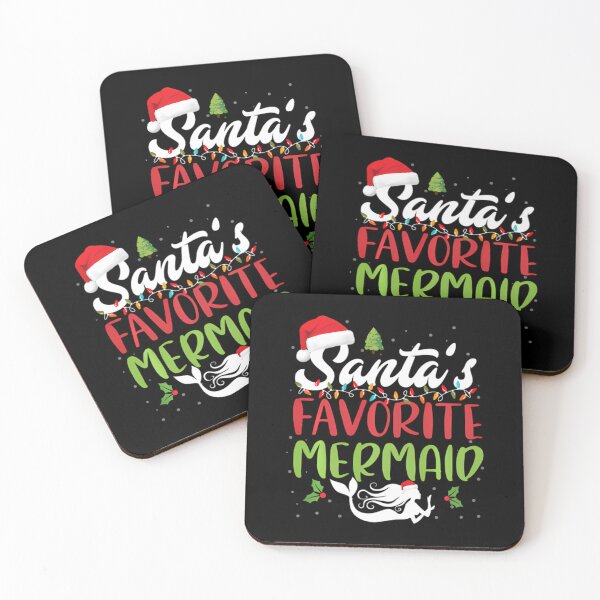 Item preview, Funny Santa's Favorite Mermaid Christmas Santa Hat Lights Swea		 designed and sold by litabegorrisn.