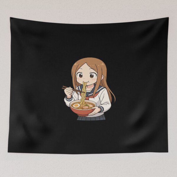 Item preview, Anime girl felice che gusta una ciotola di ramen designed and sold by RyoSaeba90.
