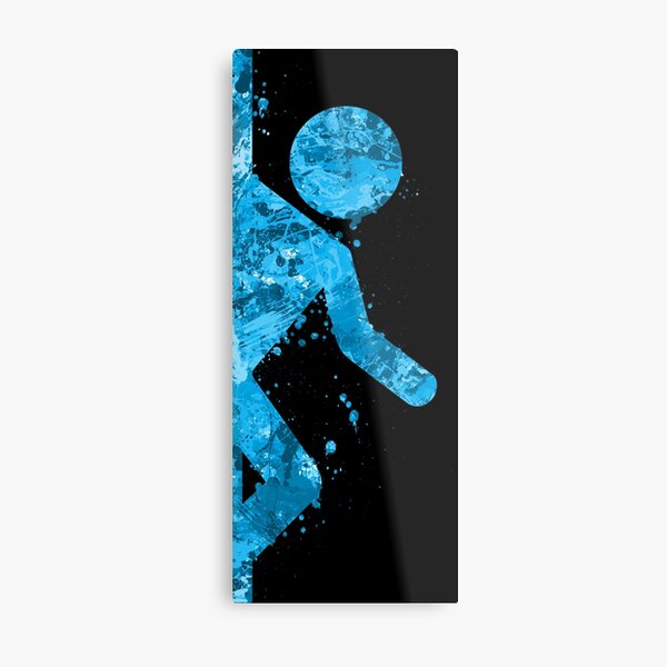Portal - Blue half Metal Print