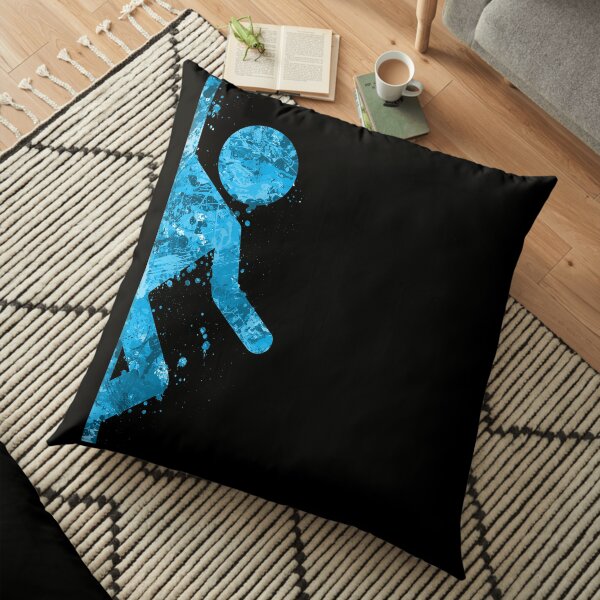 Portal - Blue half Floor Pillow