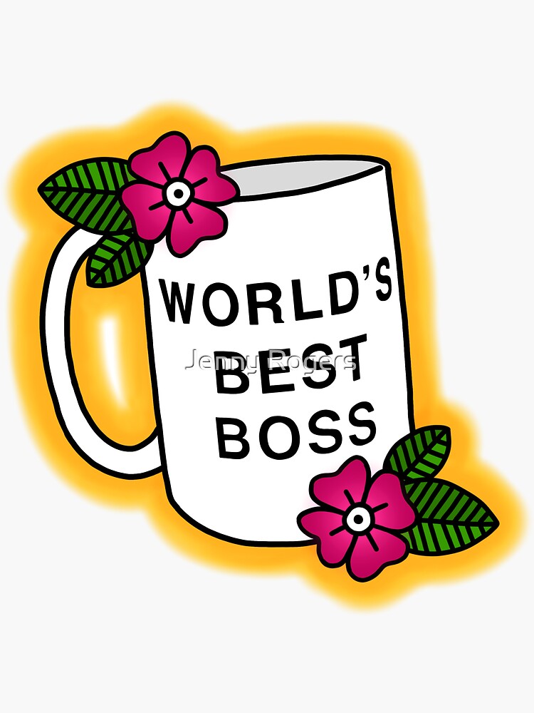 "World’s Best Boss" Sticker for Sale by rennyjogers Redbubble