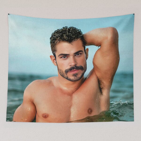 Item preview, Sexy Mustached Hunk designed and sold by Hunkyismything.