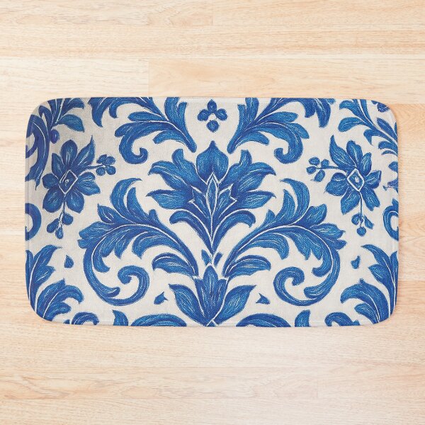 Item preview, Royal Blue Embroidered Damask Pattern – Elegant Baroque Floral Shirt Design designed and sold by Gold Turtle  Lina.