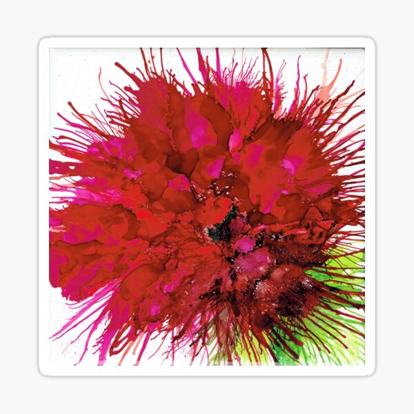 Red Cremon Chrysanthemum Sticker