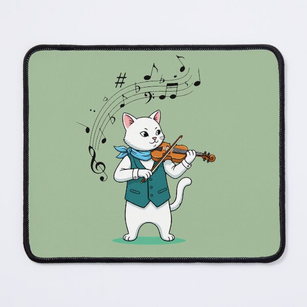 Item preview, Cute Cat Playing Violin | Musical Animal Cartoon Design designed and sold by hn79.