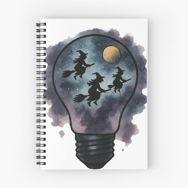 Item preview, Magical Night Sky with Witches – Creative Lightbulb Design designed and sold by KikaDP.