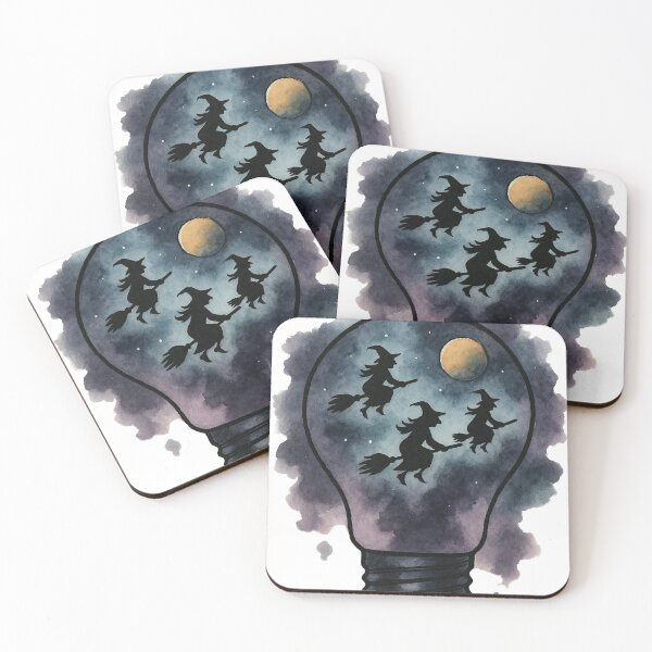 Item preview, Magical Night Sky with Witches – Creative Lightbulb Design designed and sold by KikaDP.
