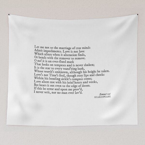 Aperçu de l'œuvre William Shakespeare - Sonnet 116 : « Ne me laissez pas aller au mariage des vrais esprits » (Coque pour iPhone) créée et vendue par unggulsirun2.