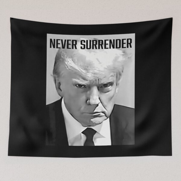 Item preview, Trump Mug Shot - Donald Trump Mug Shot - Never Surrender Pullover 		 designed and sold by lovishmoterom.