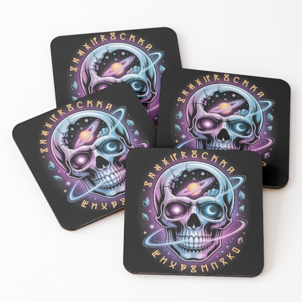Item preview, Cosmic Skull with Galaxy Planets – Mystical Psychedelic Space Art Design designed and sold by WitchyWhisper.