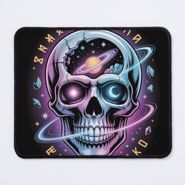 Item preview, Cosmic Skull with Galaxy Planets – Mystical Psychedelic Space Art Design designed and sold by WitchyWhisper.