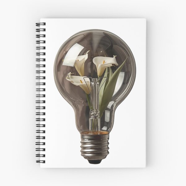 Item preview, Realistic Lightbulb with White Calla Lilies – Modern Floral Art designed and sold by KikaDP.