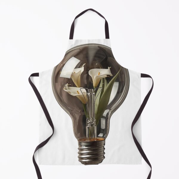 Item preview, Realistic Lightbulb with White Calla Lilies – Modern Floral Art designed and sold by KikaDP.