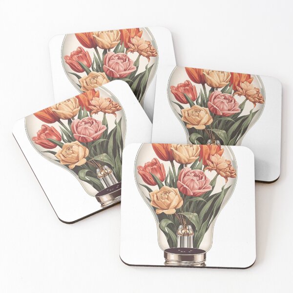Item preview, Beautiful Tulips in a Lightbulb – Modern Floral Art designed and sold by KikaDP.