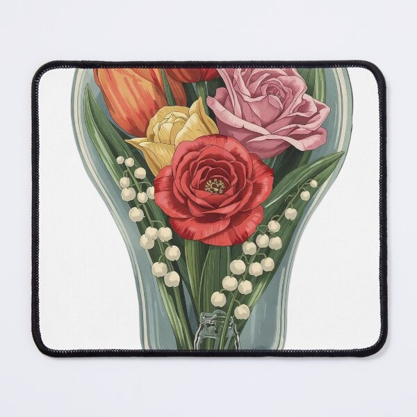 Item preview, Roses and Tulips in a Lightbulb – Romantic Floral Art designed and sold by KikaDP.