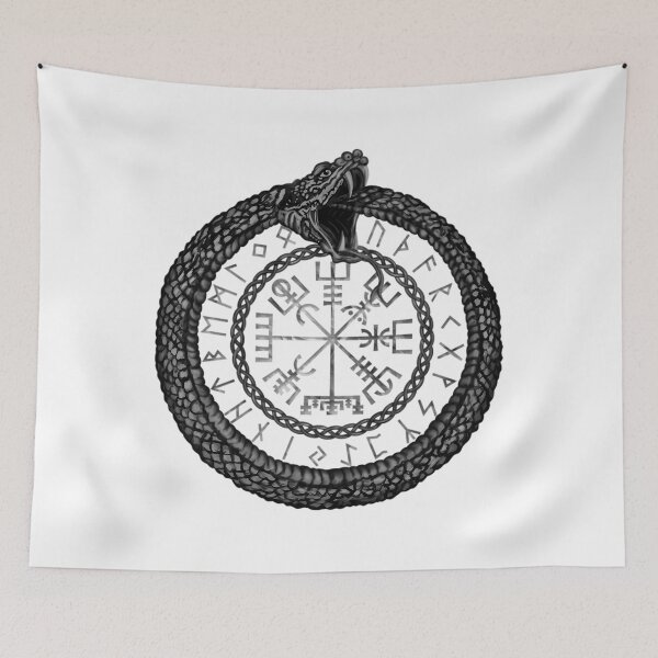 Item preview, Vegvisir With Ouroboros And Runes  	 designed and sold by zelimolssic.