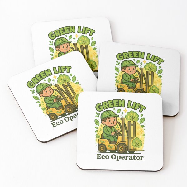 Item preview, Green Lift Eco Forklift Operator Cartoon Design designed and sold by ClinicalHubs.