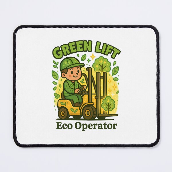 Item preview, Green Lift Eco Forklift Operator Cartoon Design designed and sold by ClinicalHubs.