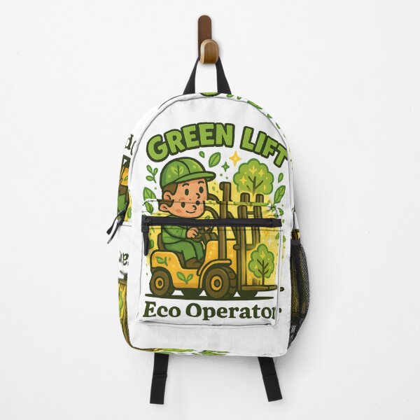 Item preview, Green Lift Eco Forklift Operator Cartoon Design designed and sold by ClinicalHubs.