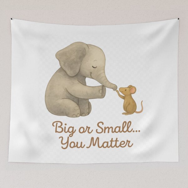Item preview, Big or Small …You Matter – Elephant and Mouse Watercolor designed and sold by MforMontessori.