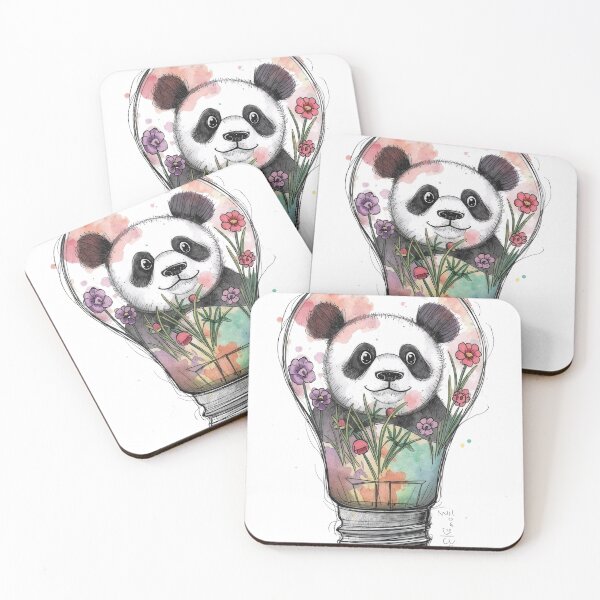 Item preview, Whimsical Panda Watercolor – Floral Lightbulb Inspiration designed and sold by KikaDP.