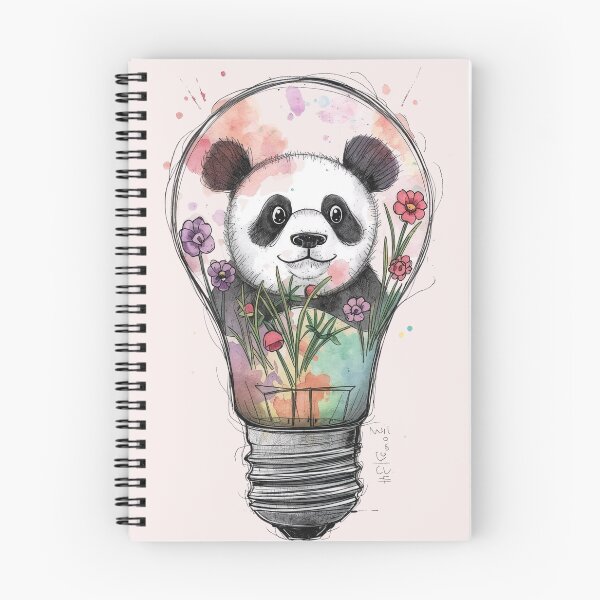 Item preview, Whimsical Panda Watercolor – Floral Lightbulb Inspiration designed and sold by KikaDP.