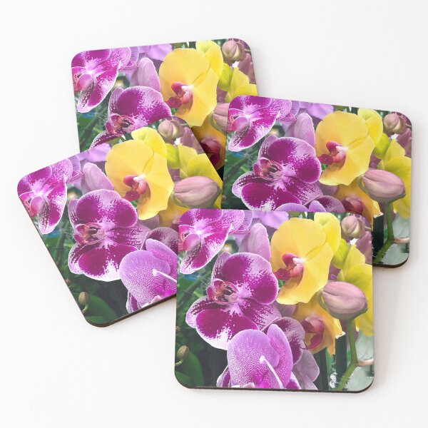 Item preview, Tropical Magenta-Pink And Yellow Orchid Flowers designed and sold by DEC02.